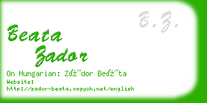 beata zador business card